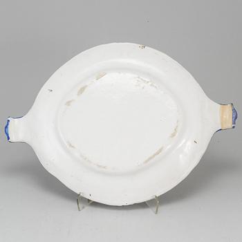 A Swedish faience tray, unmarked, 18th Century.