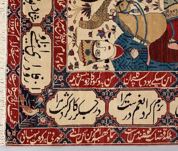 MATTA, semiantik Keshan figural, s.k. Motachem, ca 205,5 x 140,5 cm.