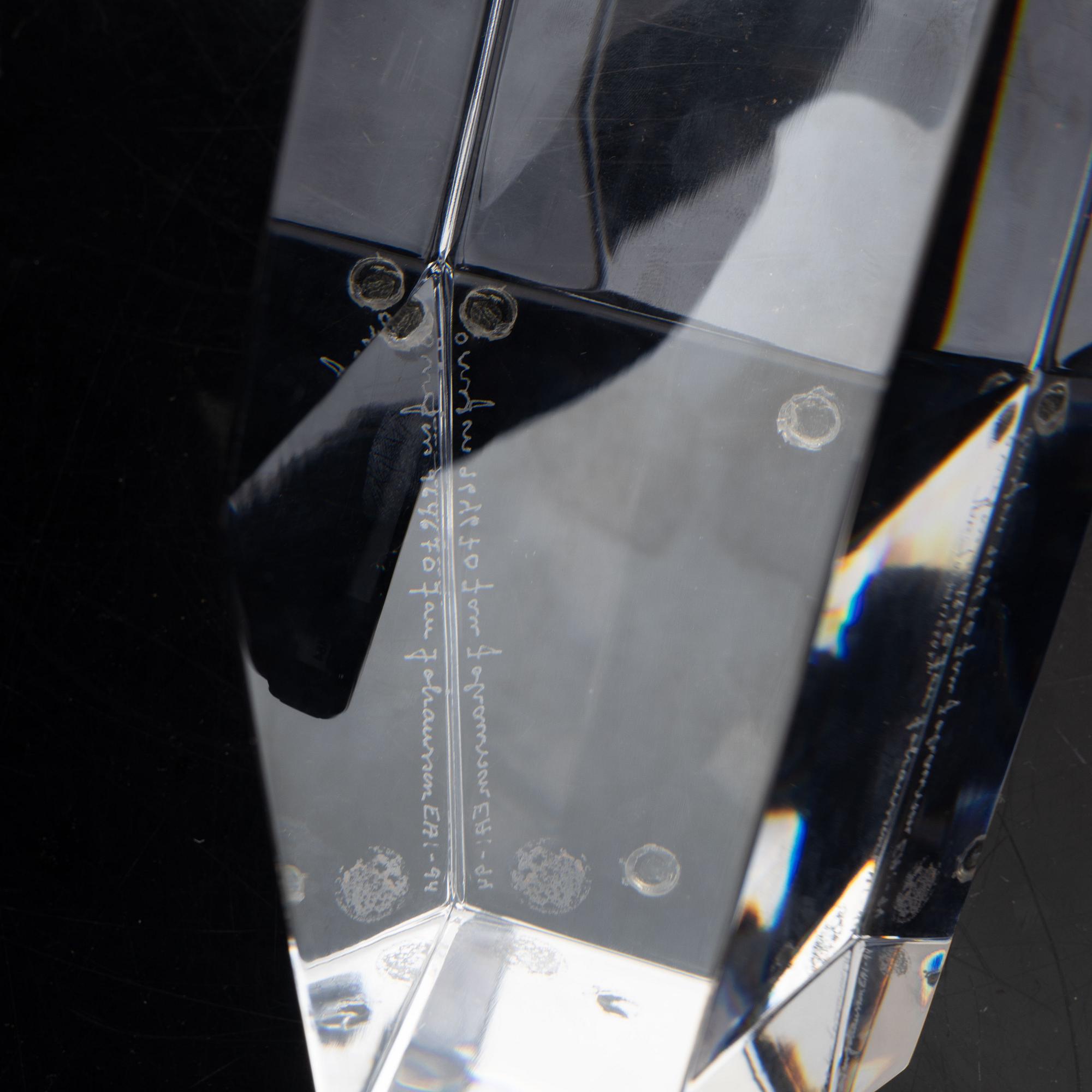 Jan Johansson, a glass sculpture, Orrefors 1994.