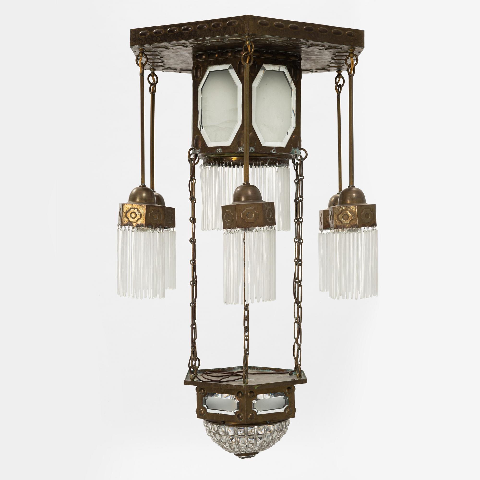 An Art Nouveau ceiling light, early 20th Century.