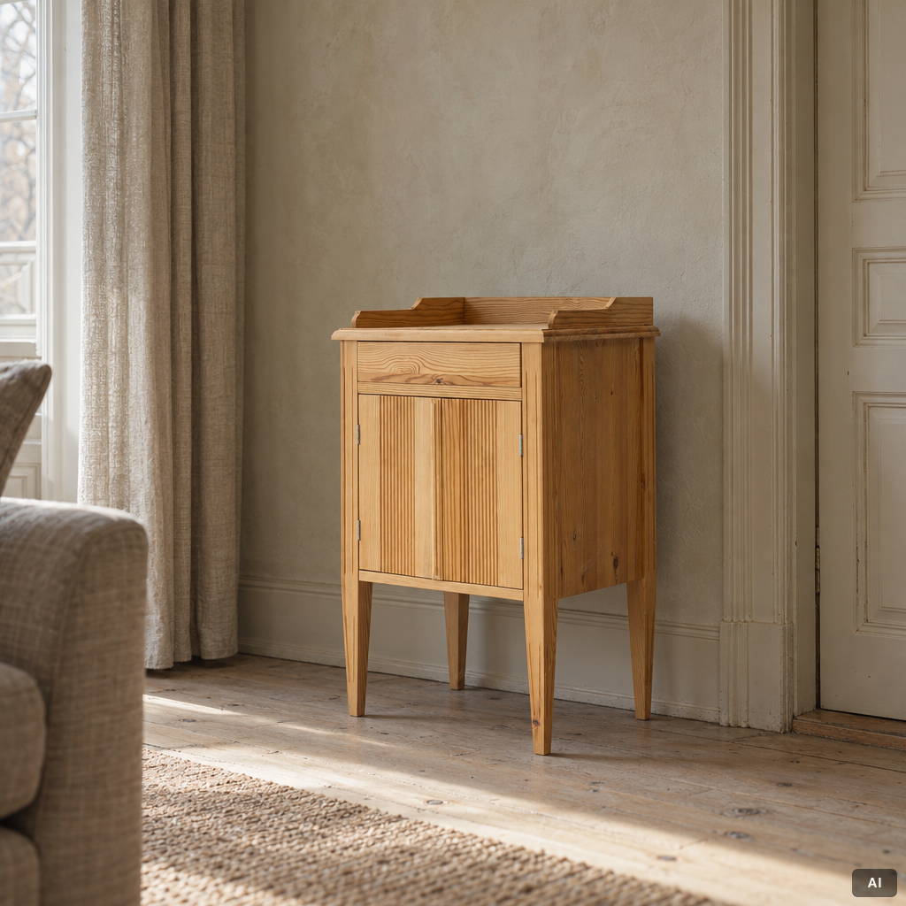 Bedside table/commode, Gustavian style, contemporary manufacture.