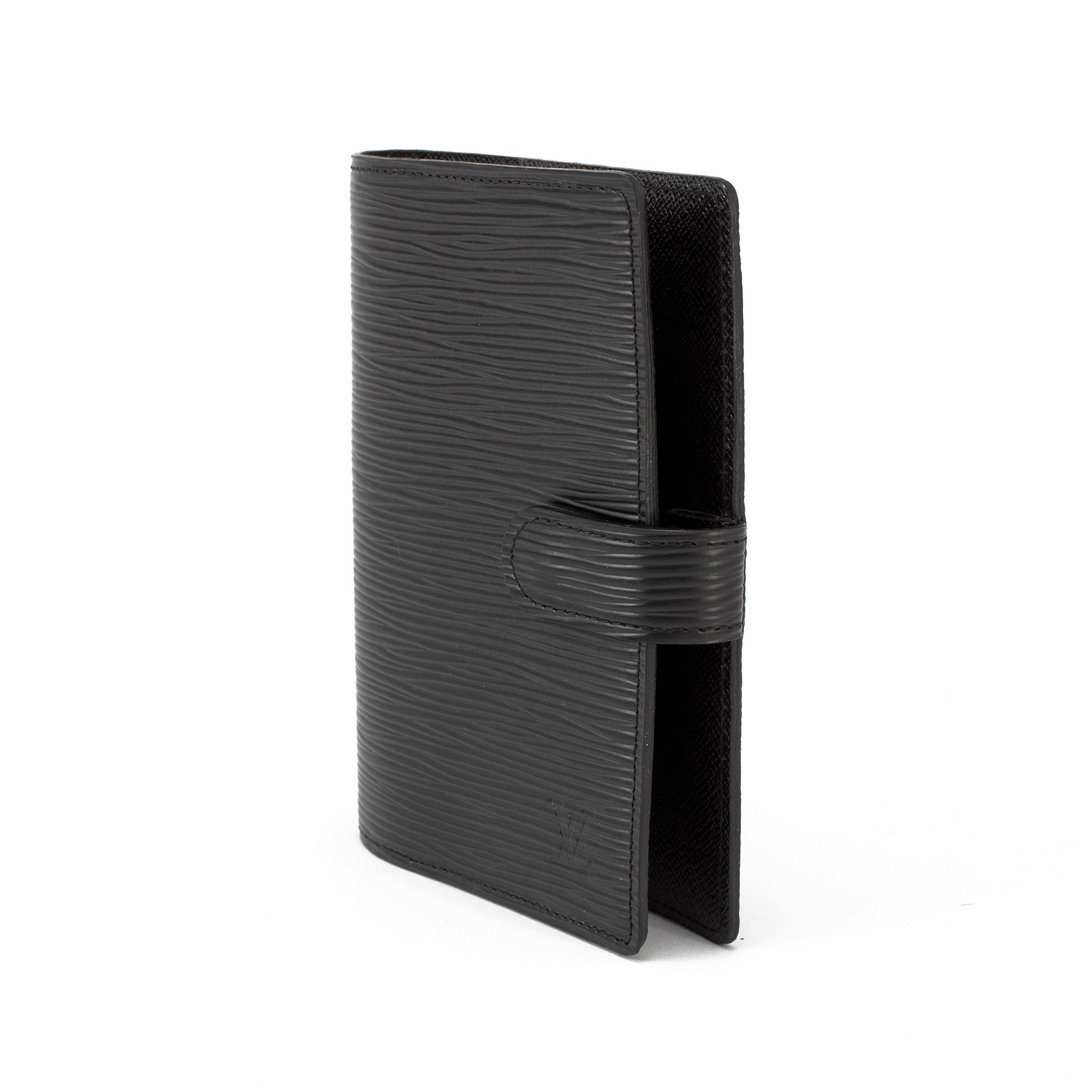 Black epi-leather small ring agenda cover by Louis Vuitton 2015.