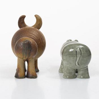 Lisa Larson, Figurines, stoneware, 2 pcs, Gustavsberg.