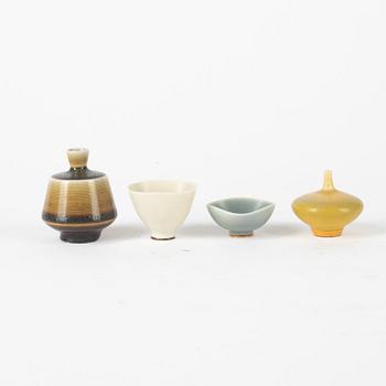 Berndt Friberg, vases and bowls, stoneware, 4 pcs.