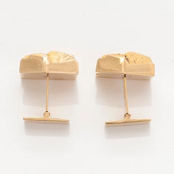 Björn Weckström, manschettknappar "Klippiga bergen", 14K guld. Lapponia 1970.