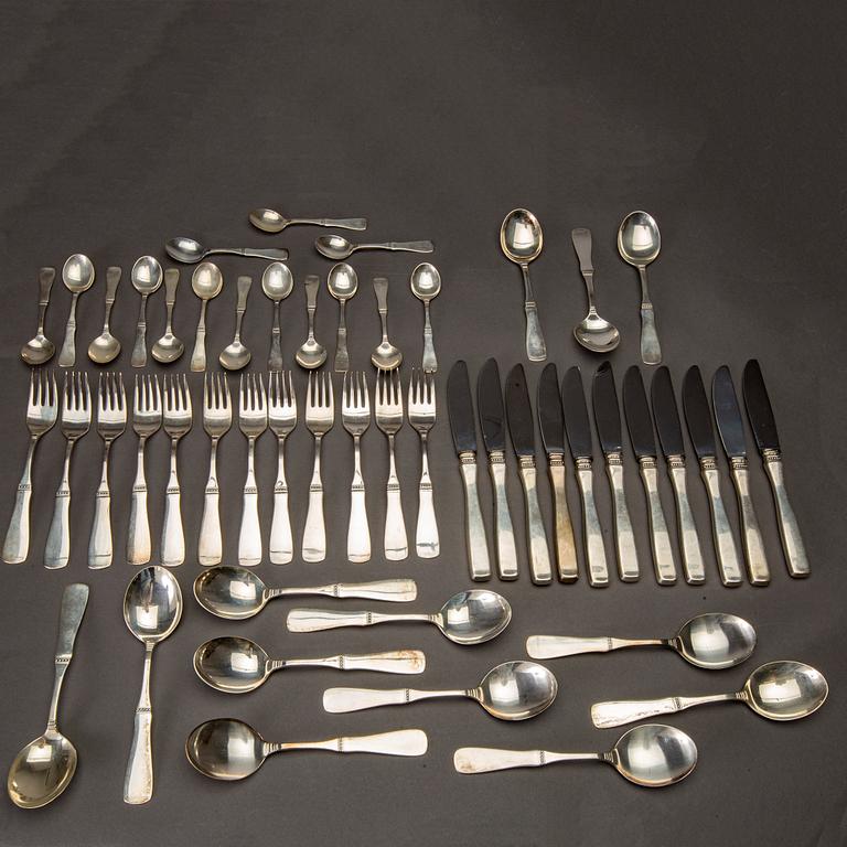 A Swedish 20th century 63 pcs of silver cutlery "Uppsala" mark of E Löfman Linköping 1980/90's total weight 2200 gr.