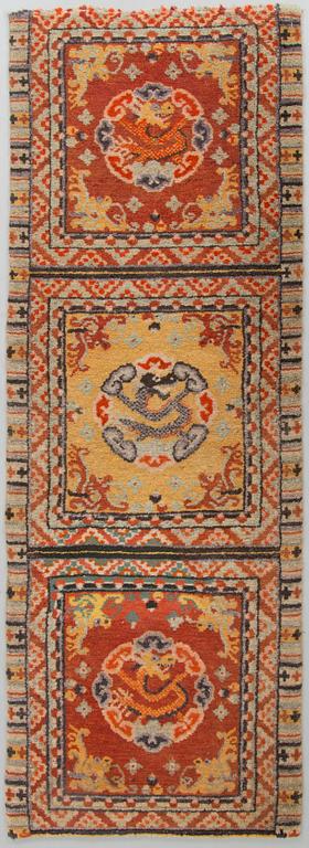 Gallery carpet, Baotou/Xinjiang, China, late Qing dynasty.
