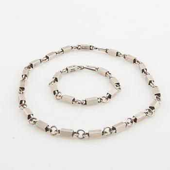 Wiwen Nilsson, Necklace and bracelet, sterling silver Lund 1948.