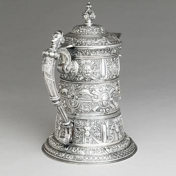 A Victorian silver flagon, maker's marks of  John Aldwinckle & Thomas Slater, London 1889.