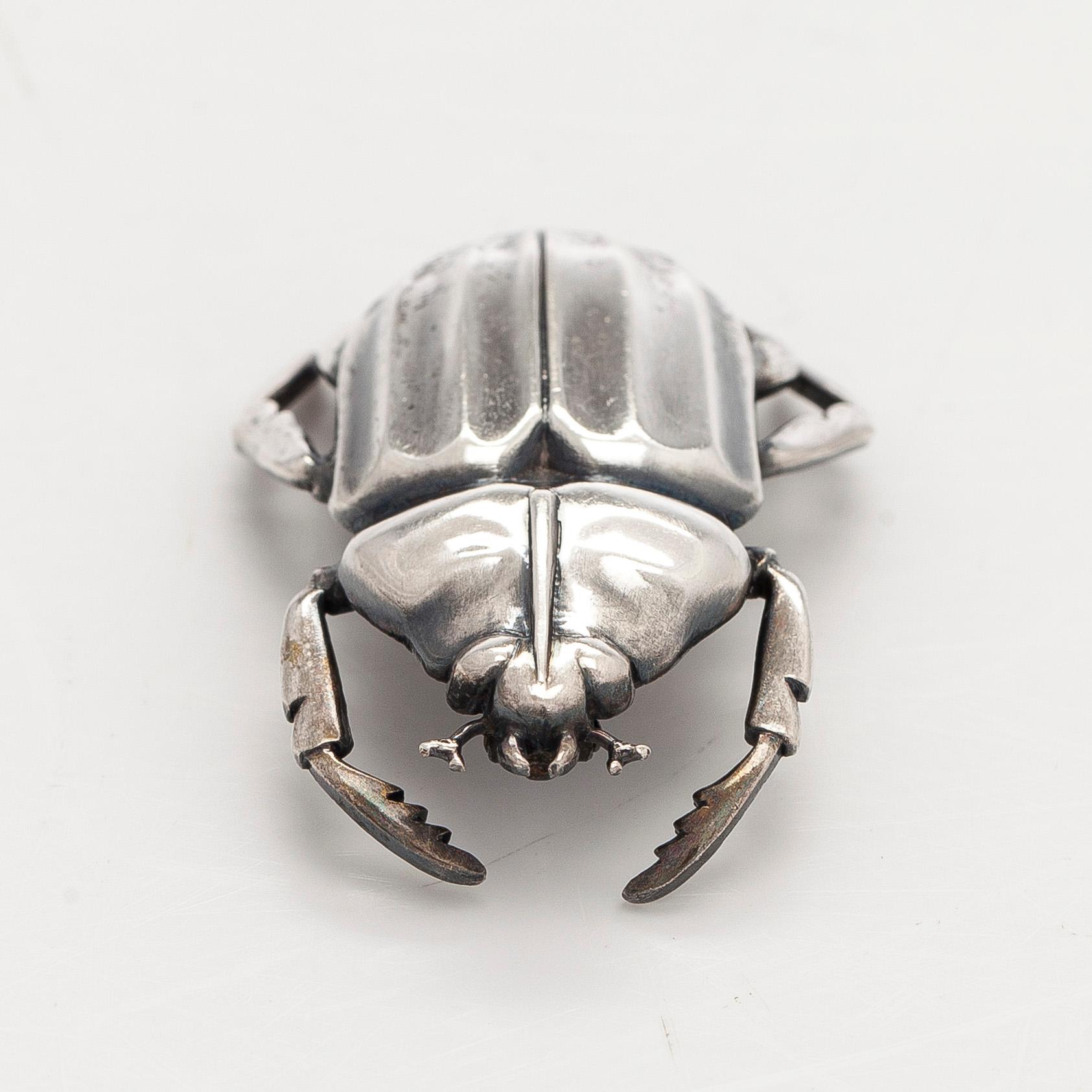 Brooch, beetle, silver, A. Tillander, Helsinki 1953.