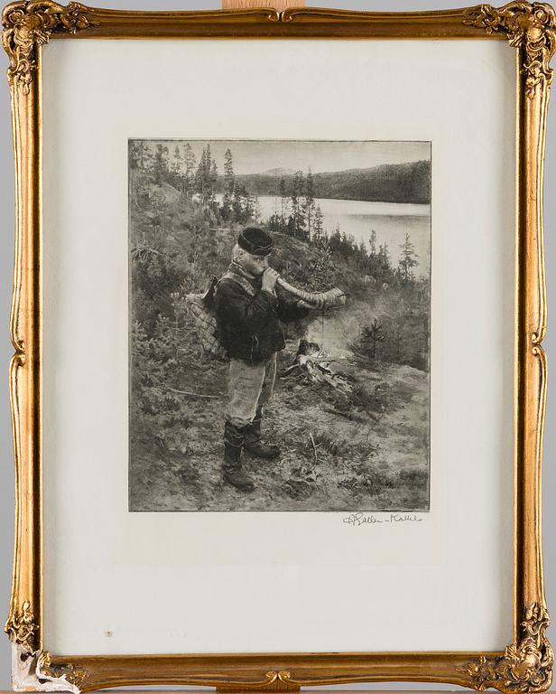 AKSELI GALLEN-KALLELA, heliogravure, signed.
