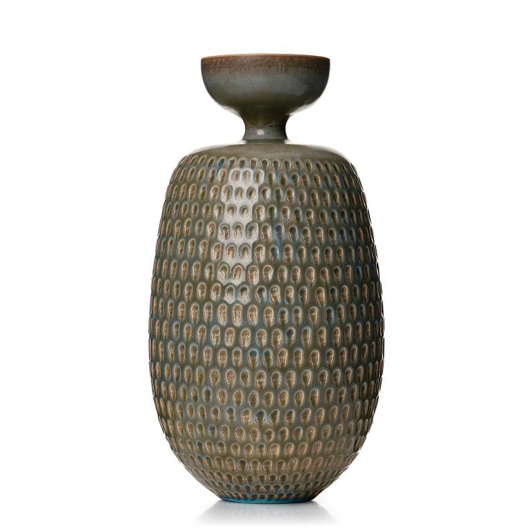 Stig Lindberg, a stoneware vase, Gustavsberg studio, Sweden ca 1960.