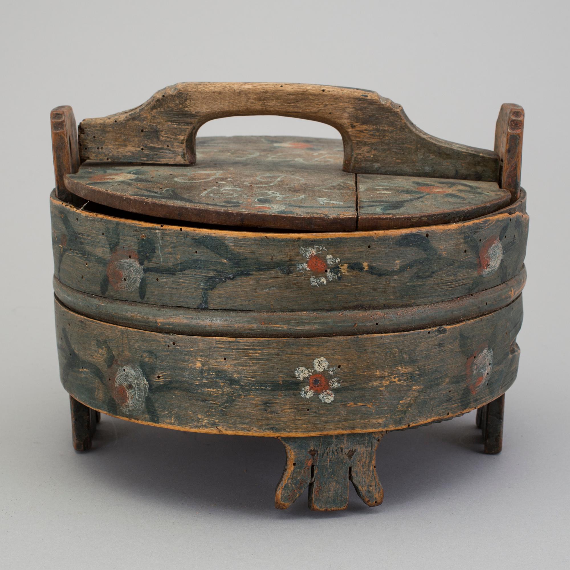 A folk art bowl, Sweden marked  PJES JPD 1800.