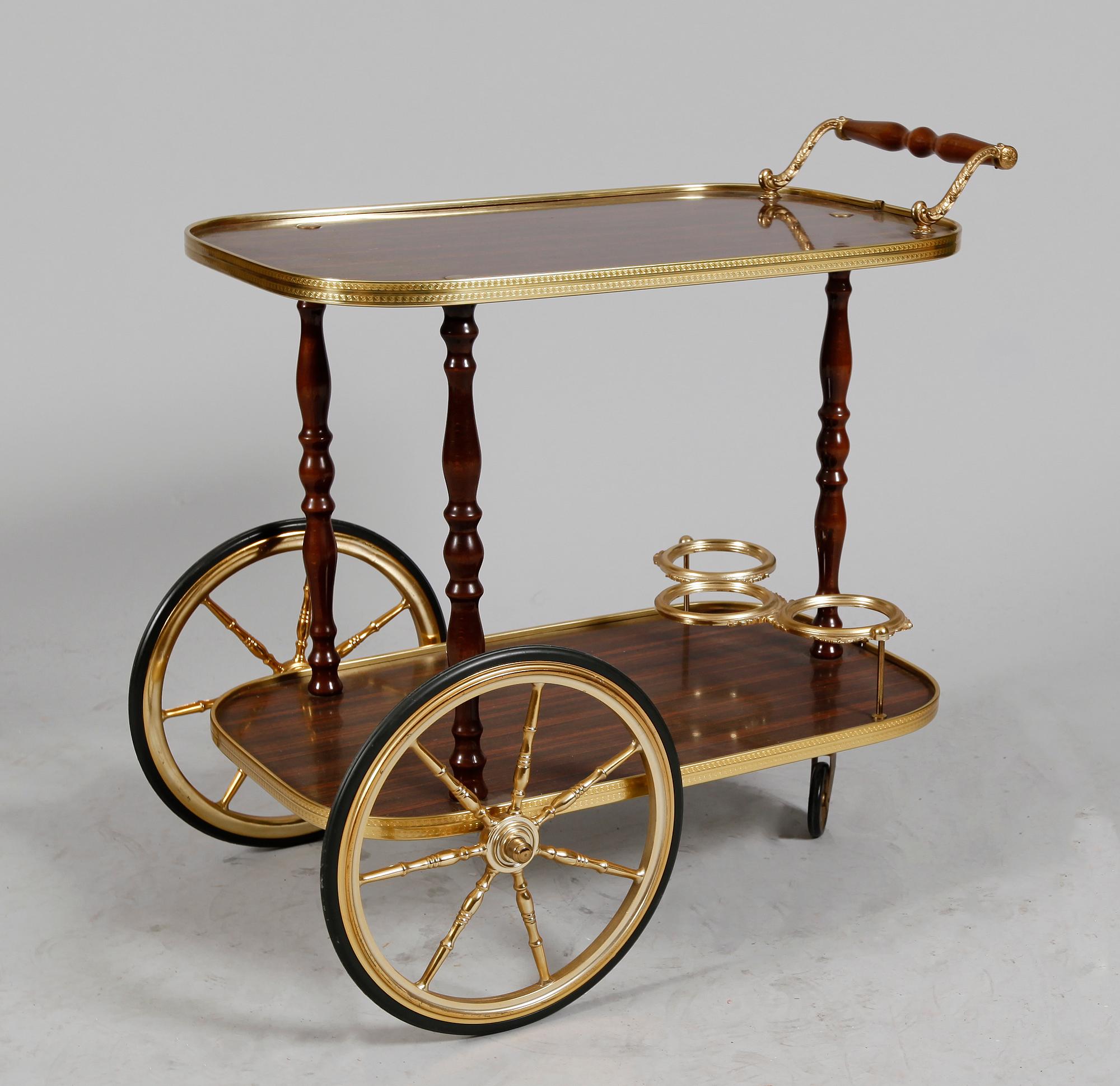 SERVERINGSVAGN, mässing, 1900-talets mitt.