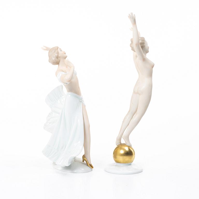 Figurines, 6 pieces, porcelain, including Schaubach Kunst, 20th century.