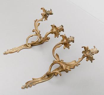 VÄGGAPPLIQUER, 1 par, rokokostil, 1800-talets andra hälft.