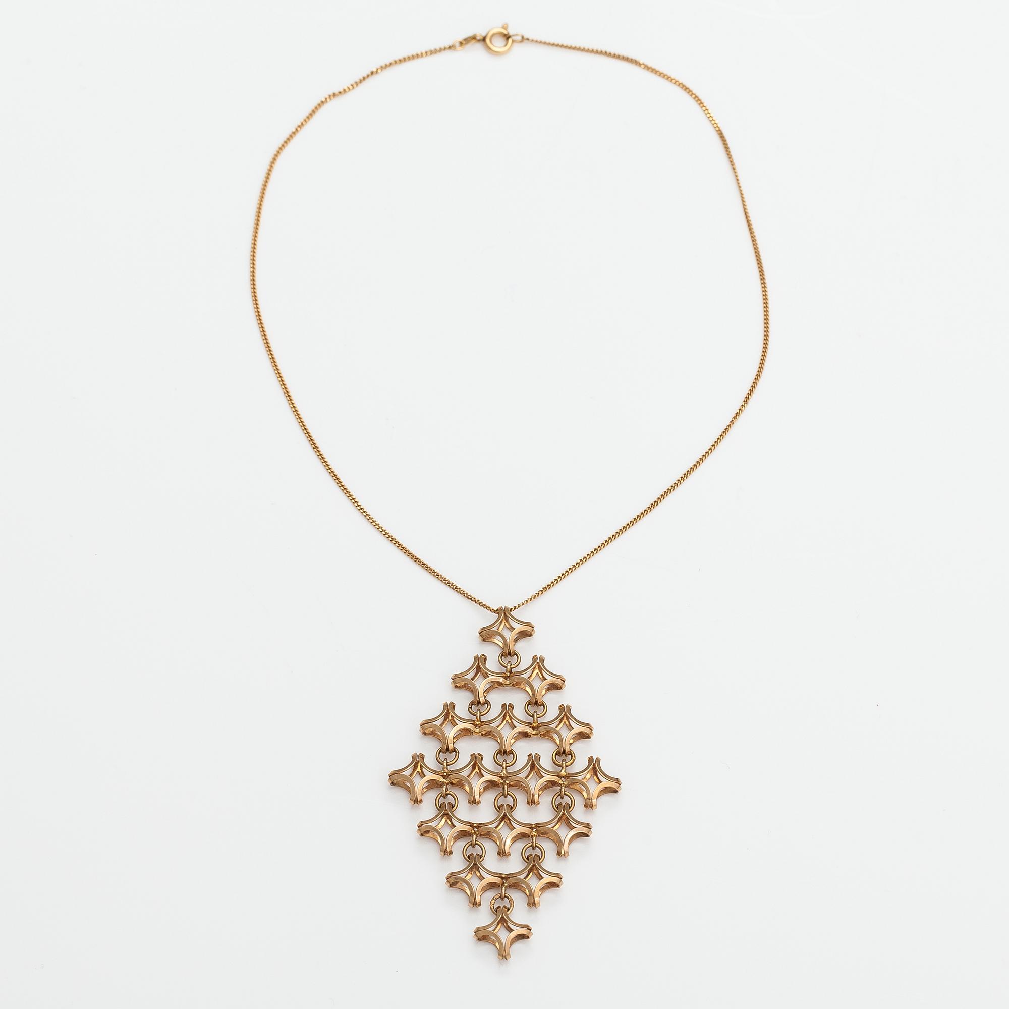 Elis Kauppi, Kaulakoru, 14K kultaa. Kupittaan kulta, Turku.