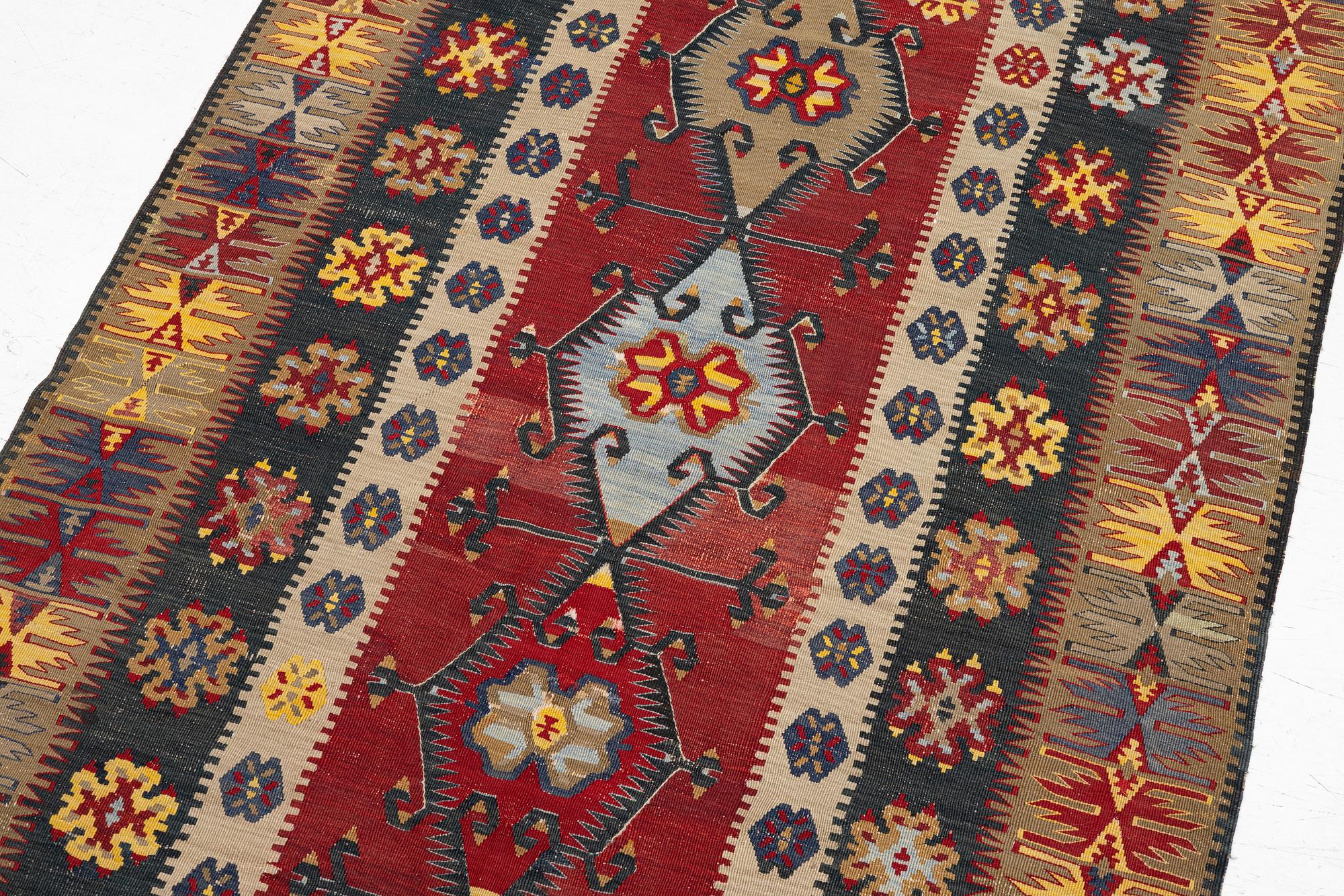 Carpet, Kelim, antique, approx. 256 x 118 cm.