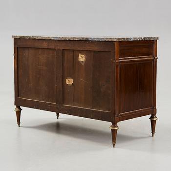 A Directoire late 18th century mahogany commode.