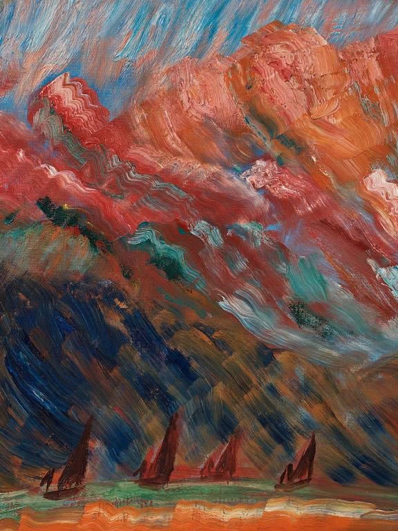 Sigrid Hjertén, "Kalkklippan, St Aubin" (The limestone cliff, St Aubin).