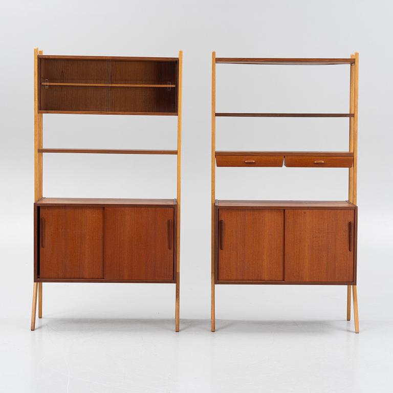 Bookshelves, a pair, 1960s.