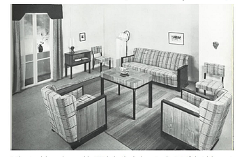 ÅKE WASASTJERNA, salongsmöblemang 11 delar, "Minister" för Asko Finland. Formgiven 1934.