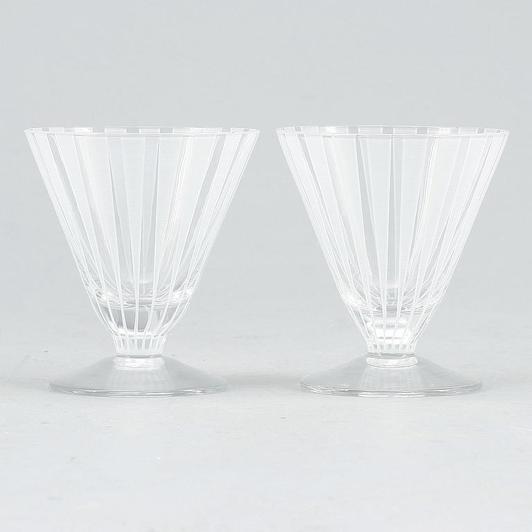 COCKTAILGLAS, 6 st, glas, "Strikt", Bengt Orup, Johansfors, omkring 1900-talets mitt.
