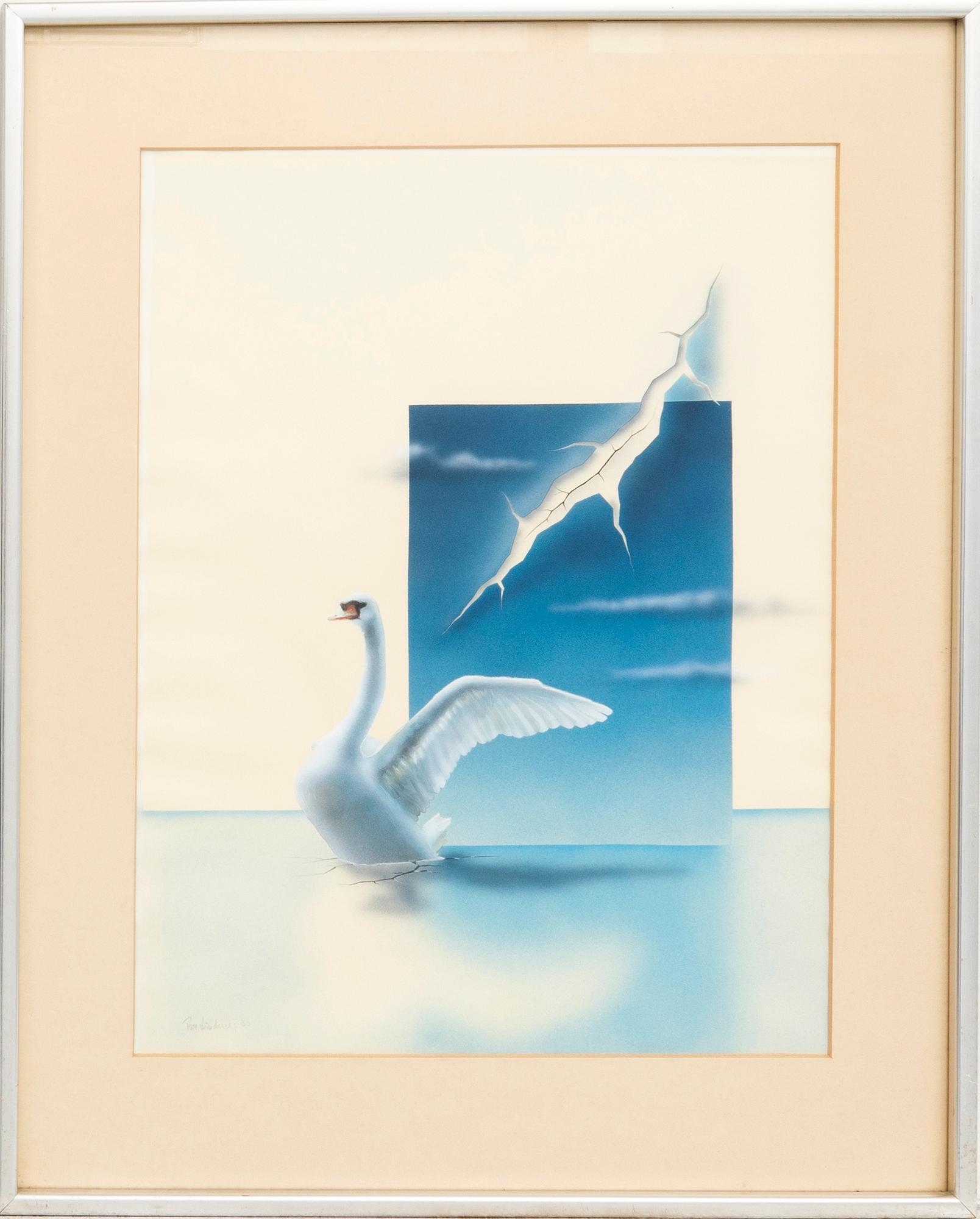 Thor Lindeneg, gouache och akvarell, signerad och daterad 86.