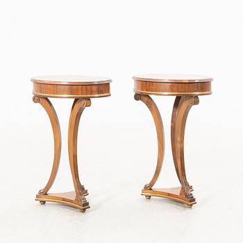 Bedside tables/Side tables, a pair, Empire style, second half of the 20th century.