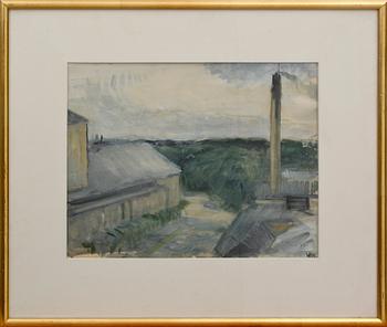 Waldemar Sjölander · WALDEMAR SJÖLANDER, akvarell, sign o dat Lorensberg 1929.
