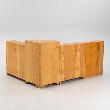 Bookshelves, a pair, functionalist style, 1930s/40s.