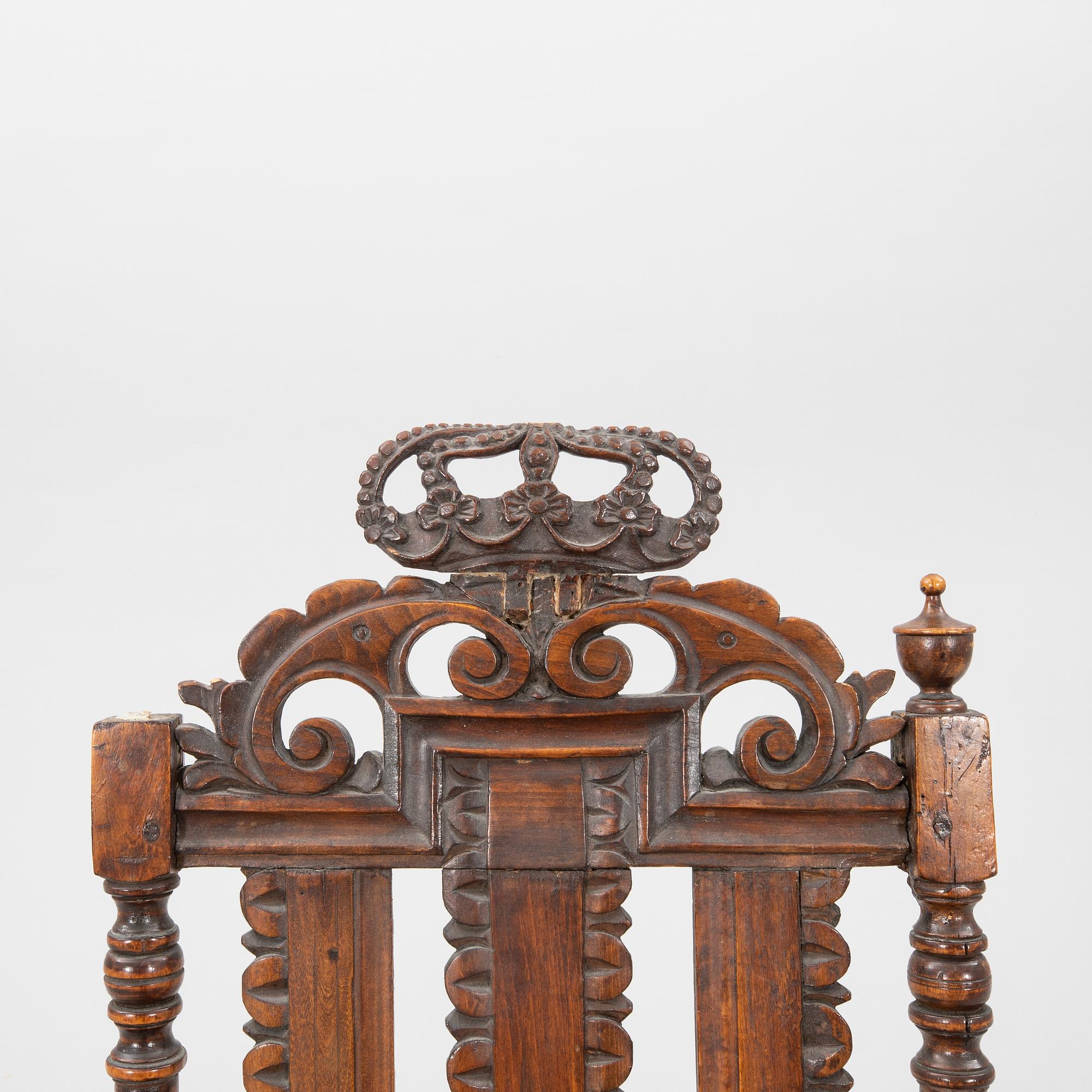 Karmstol senbarock 1700-tal.