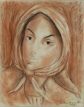 VICTOR MANUEL, pencil and red chalk, signed and dated 1968.