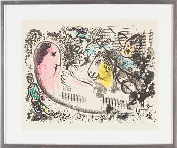 Marc Chagall · MARC CHAGALL, färglitografi, ur Derrière le Miroir nr 182 1969.