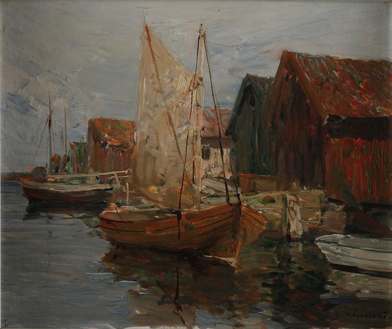 HUGO ÖFVERSTRÖM, olja på duk, signerad.