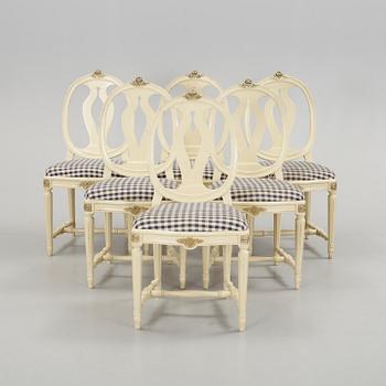 STOLAR, 6 st, gustaviansk stil, 1900-talets andra hälft.