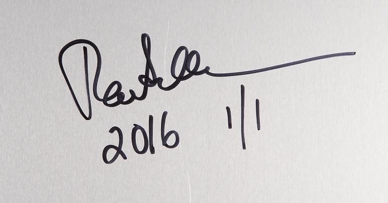 Paola Suhonen, färgtryck på aluminium, a tergo signerad och daterad 2016, numrerad 1/1.
