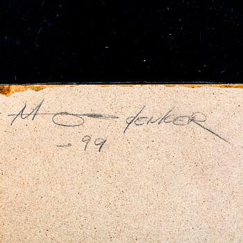 Magnus Denker, diptyk mixed media signerad och daterad 99.