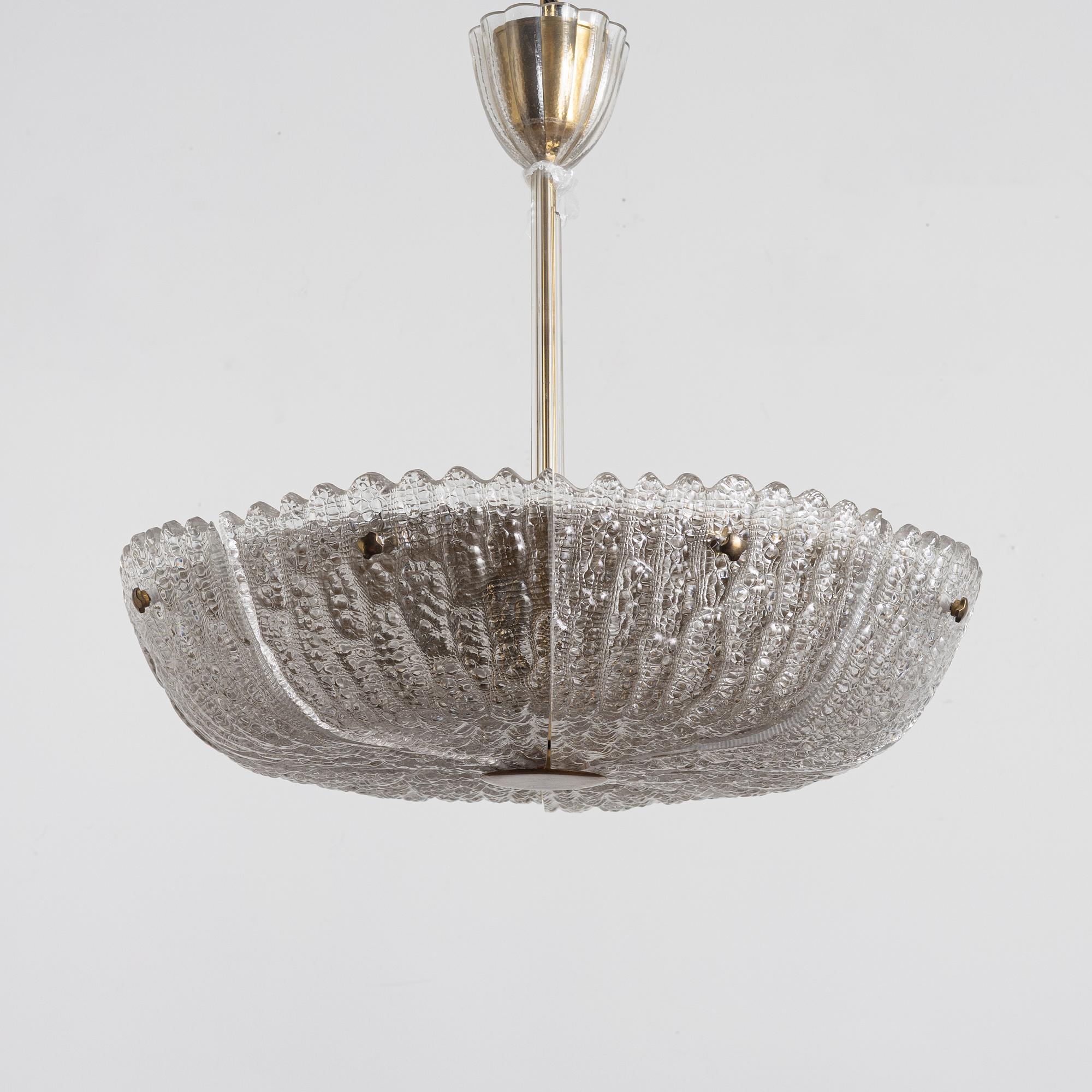 Carl Fagerlund, taklampa, Orrefors, sent 1900-tal.