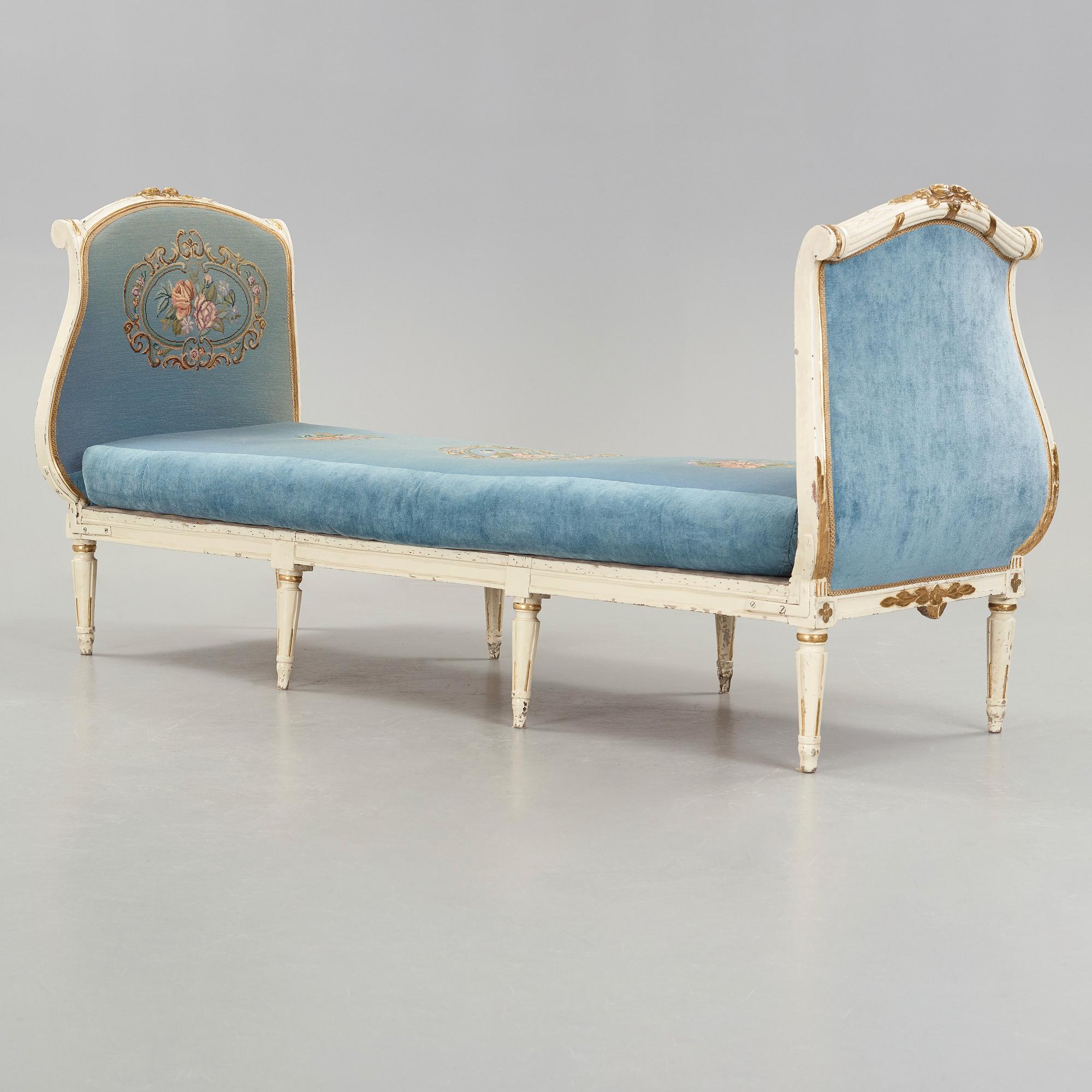 BANKETTSOFFA, av Carl Fredrik Flodin (stolmakare i Stockholm 1776-95). Gustaviansk.