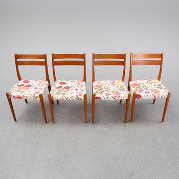 A teak dining table and four chairs, Svegards Markaryd, 1960s.