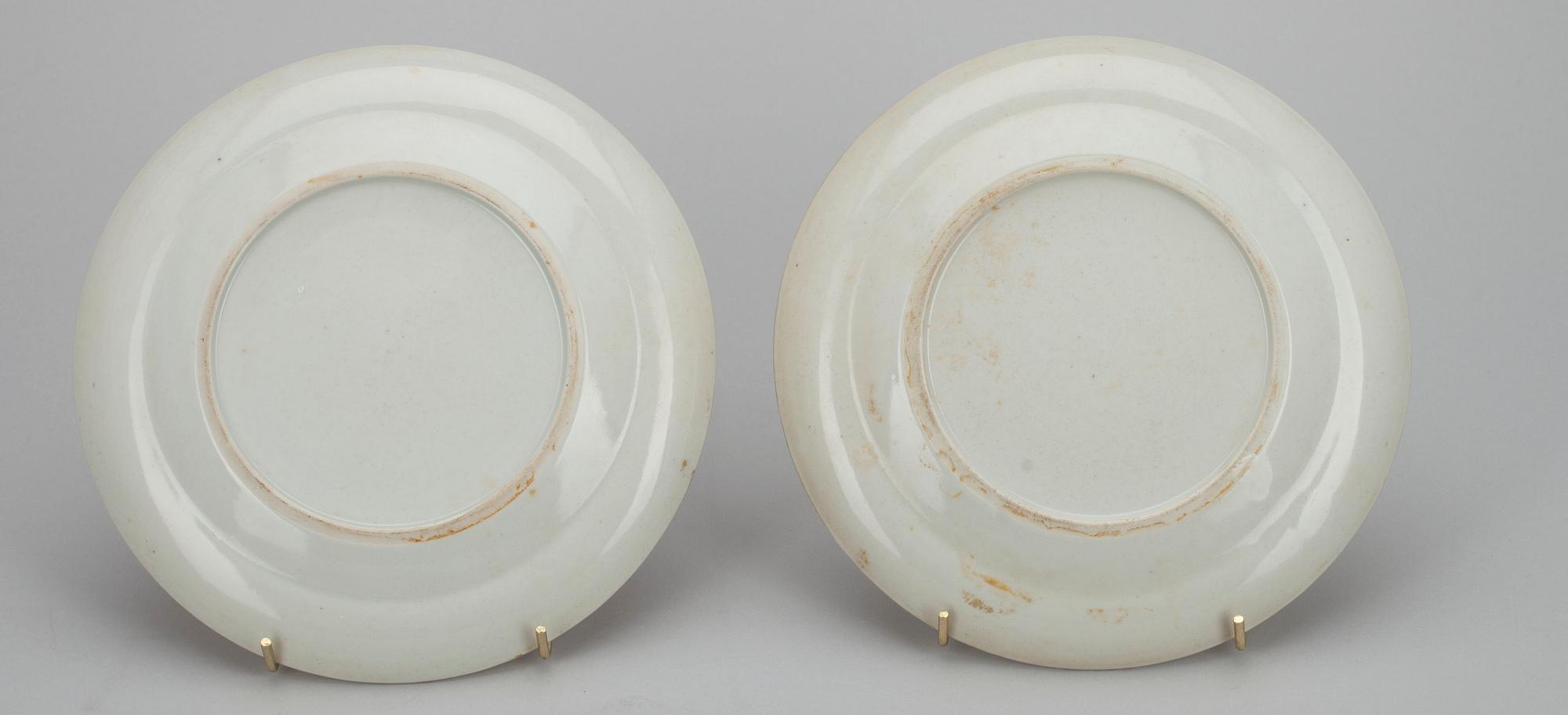 TALLRIKAR, 5 st, porslin, Kina 1700-tal.