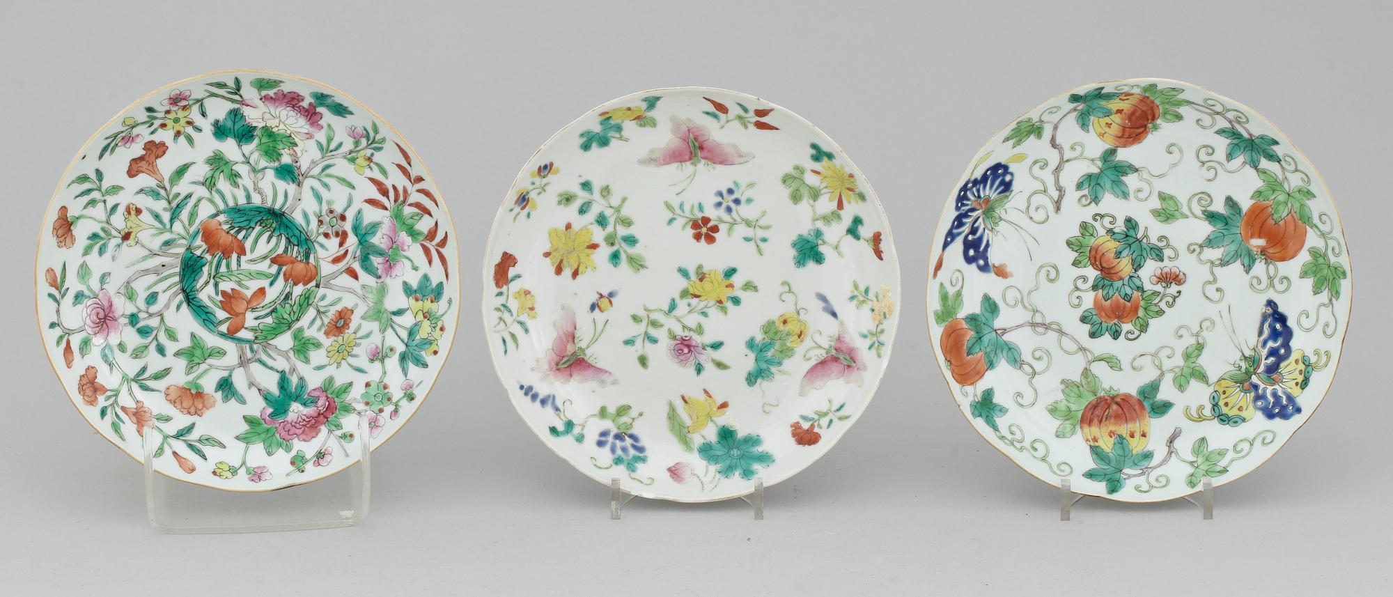 TALLRIKAR, 6 st, porslin, Kina, 18/1900-tal.