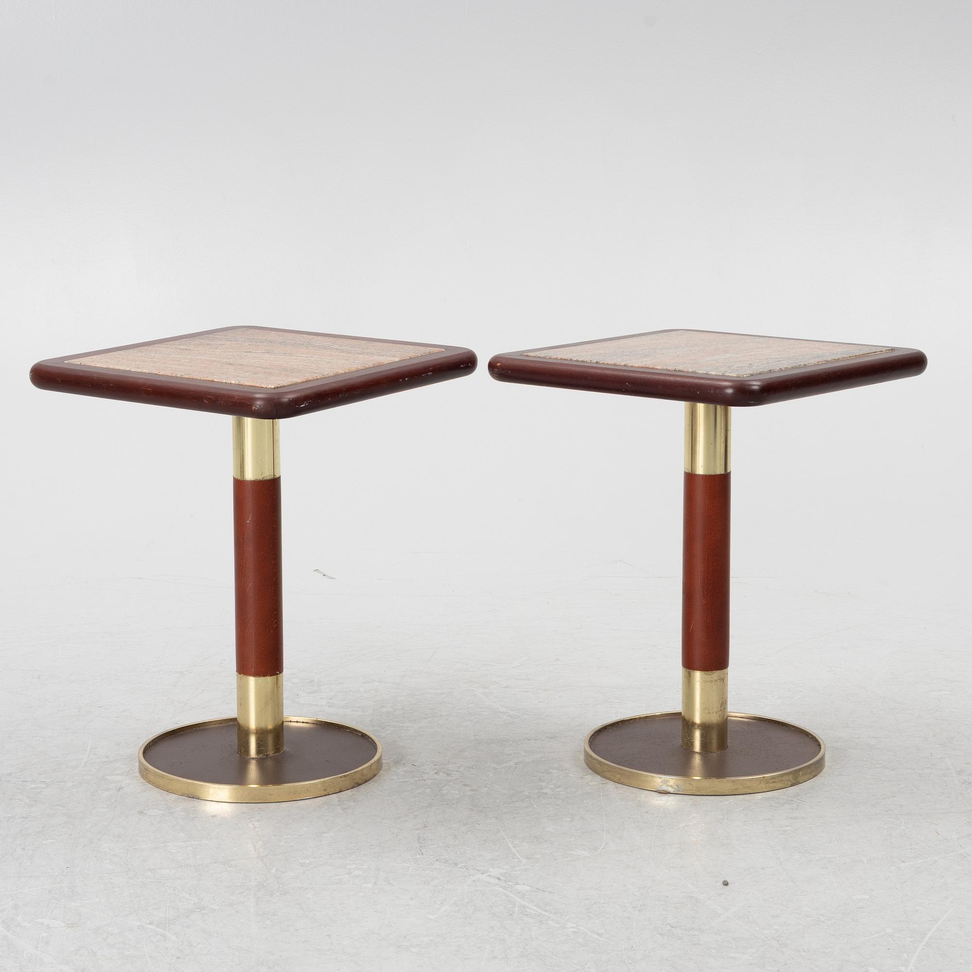 Side tables, a pair, 1970s.