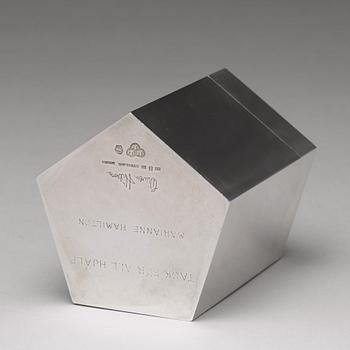 Wiwen Nilsson, a pentagonal lidded sterling jar, Lund, Sweden 1965.