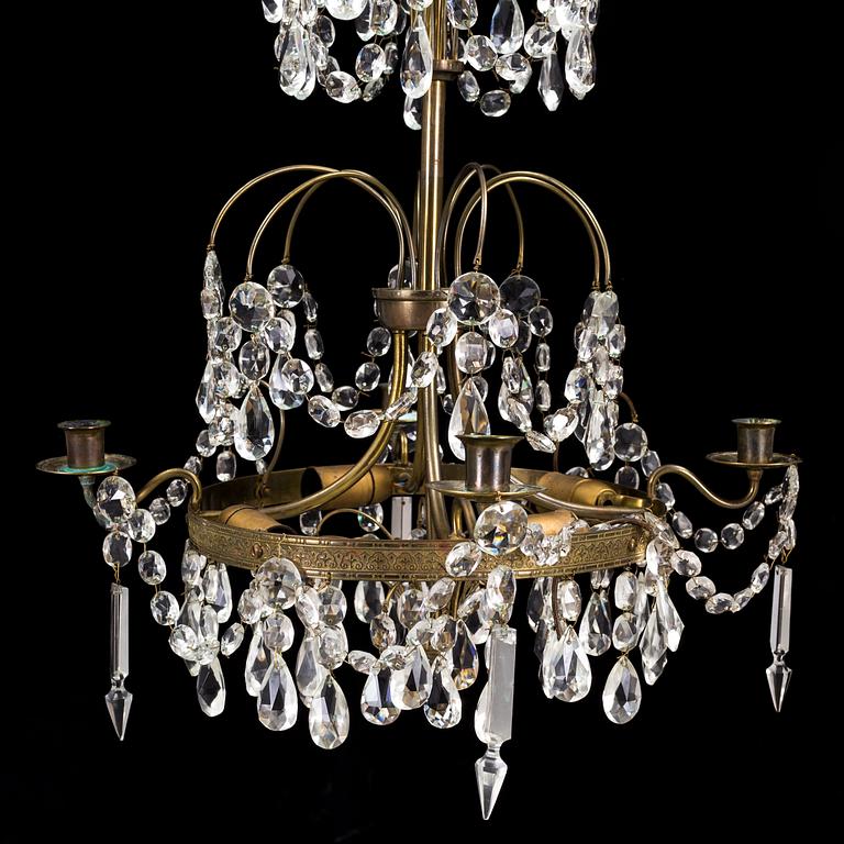 A mid-20th century, baroque style chandelier.