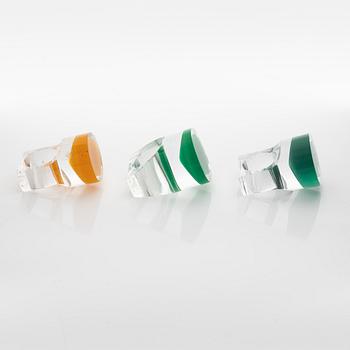 Siv Lagerström, three acrylic plastic rings, 1970s.