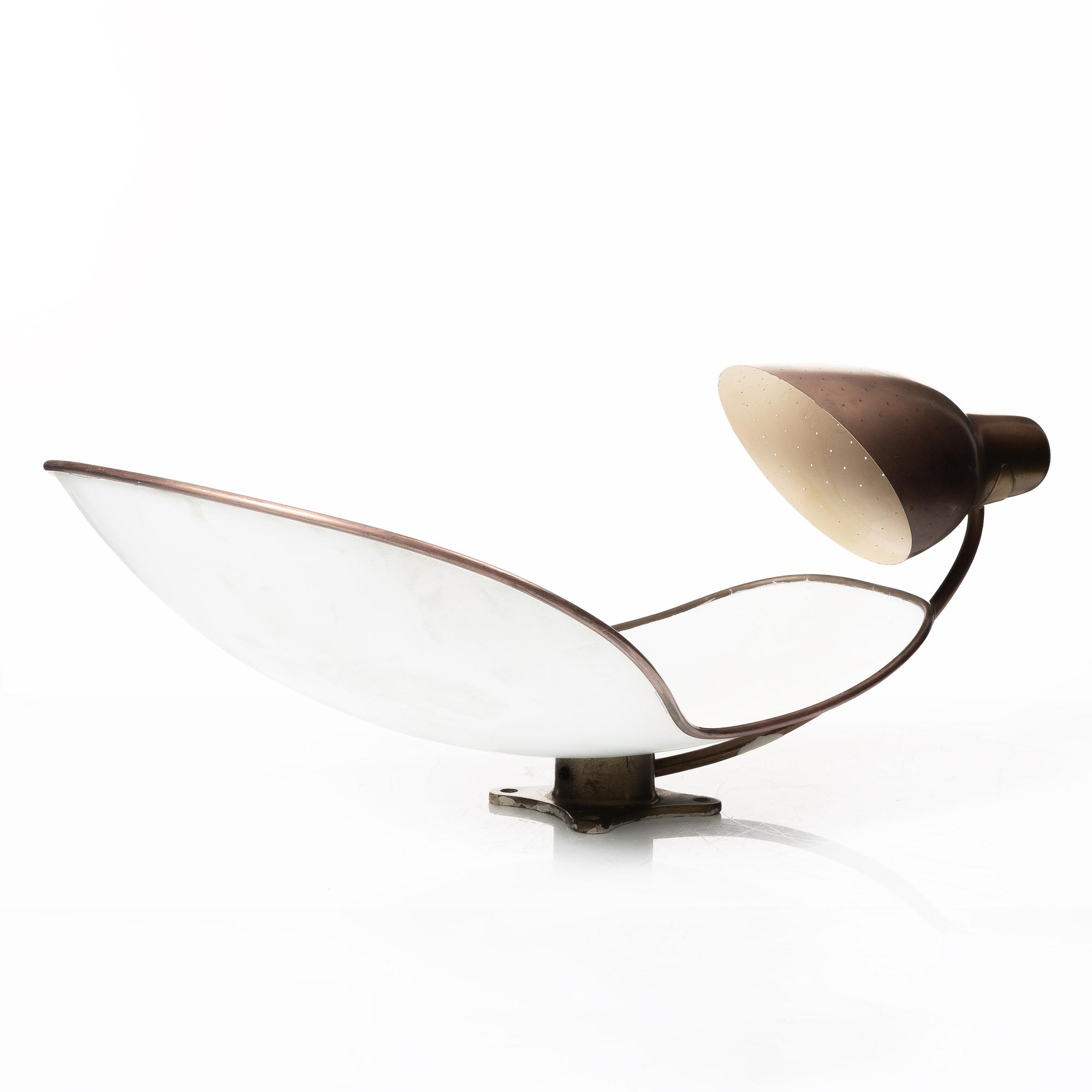 Carl-Axel Acking, wall lamp, model "5017", Bröderna Malmströms Metallvarufabrik, Malmö, 1940s.