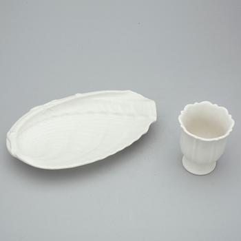 FAT samt VAS, 2 delar, "Carrara", Wilhelm Kåge, Gustavsberg.