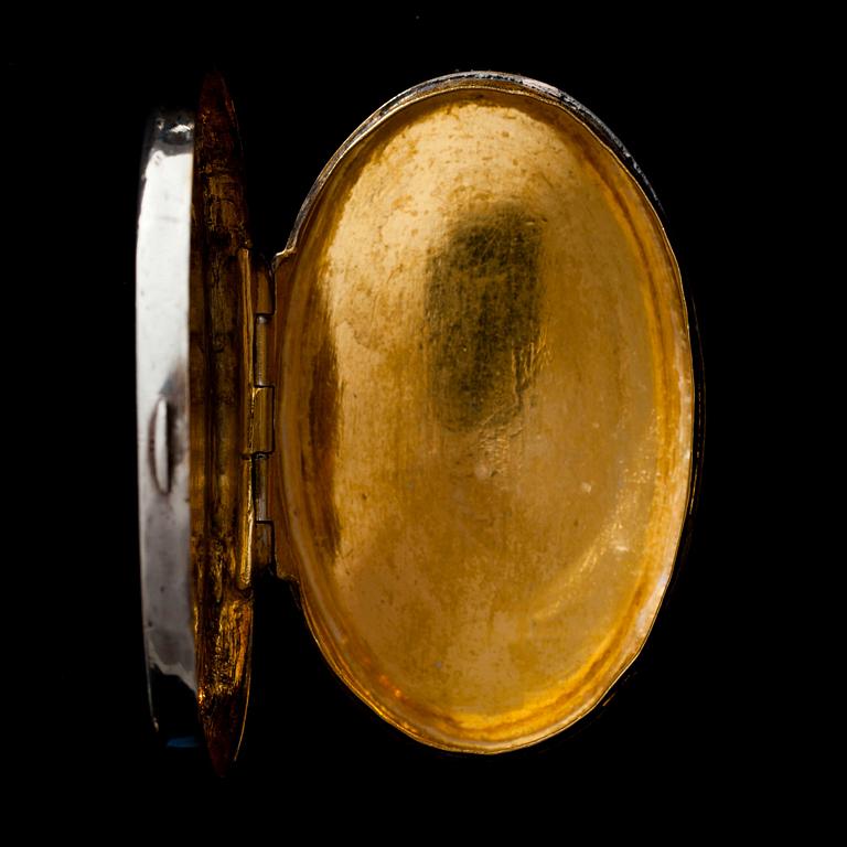 SNUSDOSA. Silver. Finland. Gjord av Johan Henrik Wahlberg i Tavastehus 1812.
